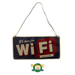 28041 Metal Plate 10x20sm - We Have Free WiFi Welcome